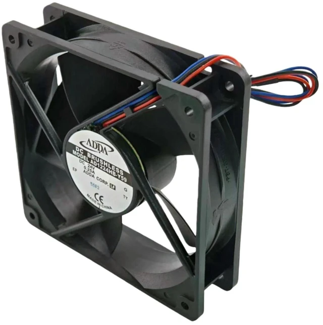 Alt view image 2 of 2 - AD1224HB-Y59 Axial Cooling Fan, DC24V 0.25A 120×120×32mm 12032 12cm Dual Ball Bearing 3-Wire Fan with Speed Sensor & Locked Rotor Protection, 3000RPM Industrial Replacement Fan for Cabinet Heat