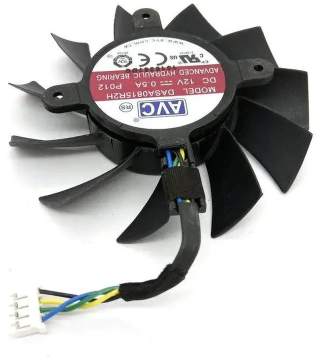 Main image of DASA0815R2U Smart Thermostat GPU Cooling Fan, DC12V 4-Pin PWM 75mm Replacement VGA Cooler Fan Compatible with GTX460, GTX550TI Graphics Card for Desktop Gaming Video Card Heat Dissipation Repair Parts