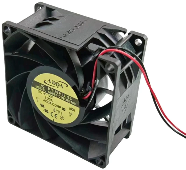 Alt view image 2 of 2 - AS08012MB389100 8038 High Speed Axial Cooling Fan, 80×80×38mm 8CM DC12V 2.20A Ball Bearing 14000RPM 112CFM High Airflow Replacement Industrial Cooler for Server Cabinet Heat Dissipation Repair Parts