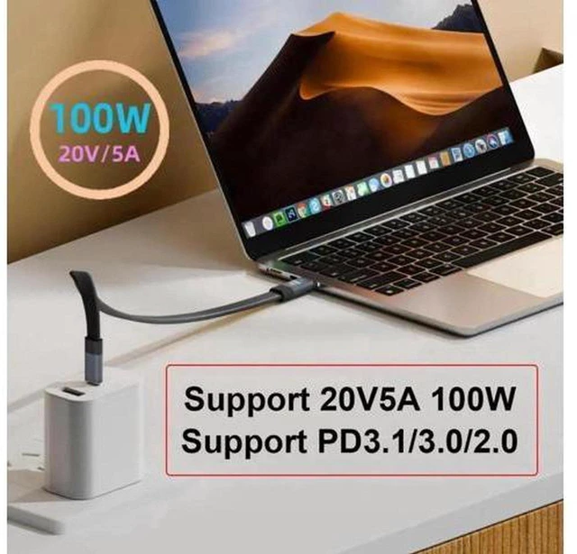 Alt view image 7 of 7 - AJMRTC 0.2M/7.87 In USB3.2 Gen2 Type-C Flat FPC Cable,20Gbps Data,100W PD Charging,8K@60Hz Video,LED Indicator for MacBook Dell HP Lenovo SSD Docking Station Monitor