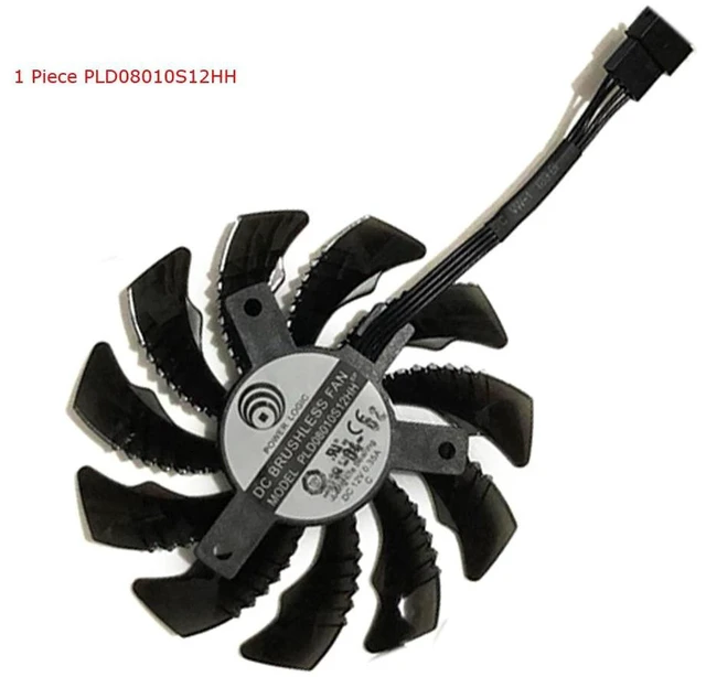Alt view image 2 of 2 - PLD08010S12HH Graphics Card Cooling Fan, 1 Piece VGA GPU Cooler Replacement Fan Compatible with GTX 1080 / 1070 Ti G1 Gaming, GTX 1060 ROCK for Video Card Heat Dissipation