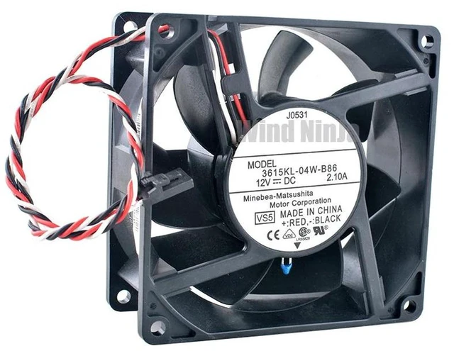 Alt view image 2 of 2 - 120x120x25mm 12025 12cm Cooling Fan PVA120G12S, DC 12V 0.3A 4-Wire PWM Brushless Replacement Axial Fan for PC Case, Industrial Cabinet, Power Supply Heat Dissipation
