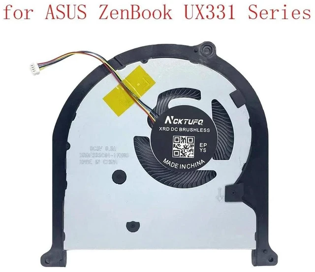 Alt view image 2 of 2 - Laptop CPU Cooling Fan Replacement for ASUS ZenBook UX331, UX331U, UX331UN, UX331FA, UX331FN, UX331UA, UX331UAL, NC55C01-17E35 NC55C01-18J28, DC5V 0.5A 4-Pin PWM Notebook CPU Cooler Fan