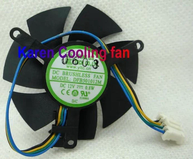 Main image of DFB501012M 5010 Graphics Card Cooling Fan, DC12V 0.8W Dual Ball Bearing 50x50x10mm VGA GPU Replacement Fan, High Reliability Small Fan for Graphics Card and Electronic Equipment Heat Dissipation