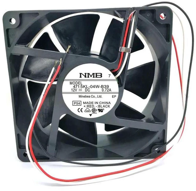 Main image of 4715KL-04W-B39 12038 Axial Cooling Fan 120×120×38mm 12CM, DC12V 0.72A 3-Wire Replacement Fan for Industrial Cabinet Electronic Equipment Heat Dissipation