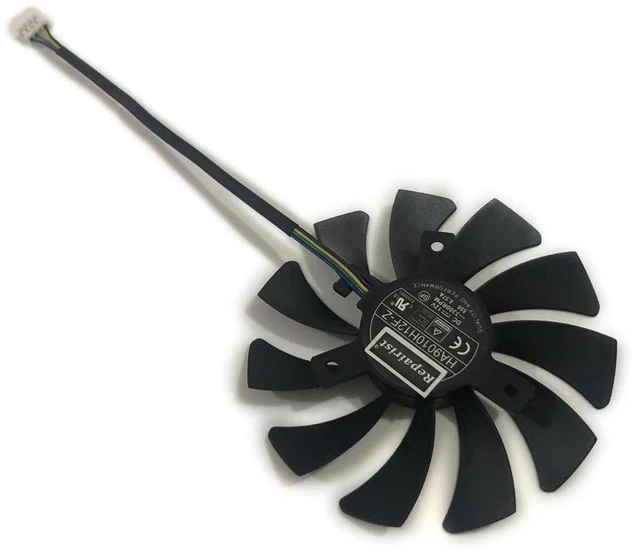 Alt view image 2 of 2 - 85mm Frameless Graphics Card Cooling Fan HA9010H12F-Z, DC12V 4-Pin PWM VGA GPU Cooler Replacement Fan Compatible with Sapphire RX560 2G D5, PowerColor RX560, RX550, R7 350, R7 240