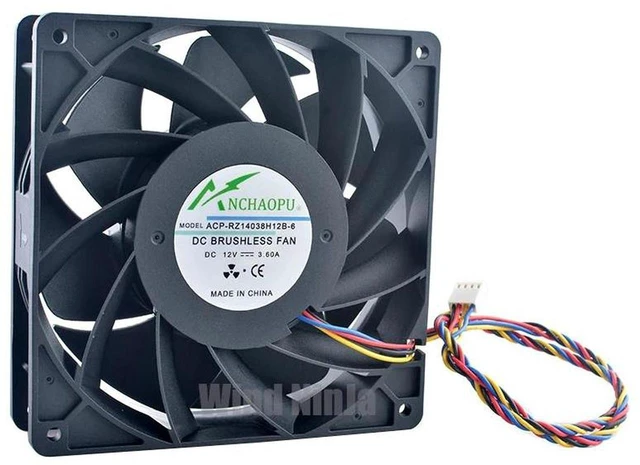 Alt view image 2 of 2 - PSD1212PMB1-A Axial Cooling Fan 120×120×38mm 12038, DC12V High Power 24W Heavy Duty Replacement Fan for Industrial Cabinet Heat Dissipation