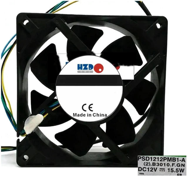 Main image of PSD1212PMB1-A Axial Cooling Fan 120×120×38mm 12038, DC12V 15.5W Heavy Duty Replacement Fan for Industrial Cabinet Power Equipment Heat Dissipation