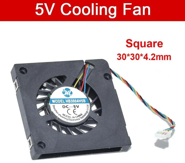Main image of HB3004H5S HB3004H5B Square Mini Centrifugal Blower Fan, DC5V 4-Pin PWM 30×30×4mm 30MM Replacement Fan for UAV Heat Dissipation