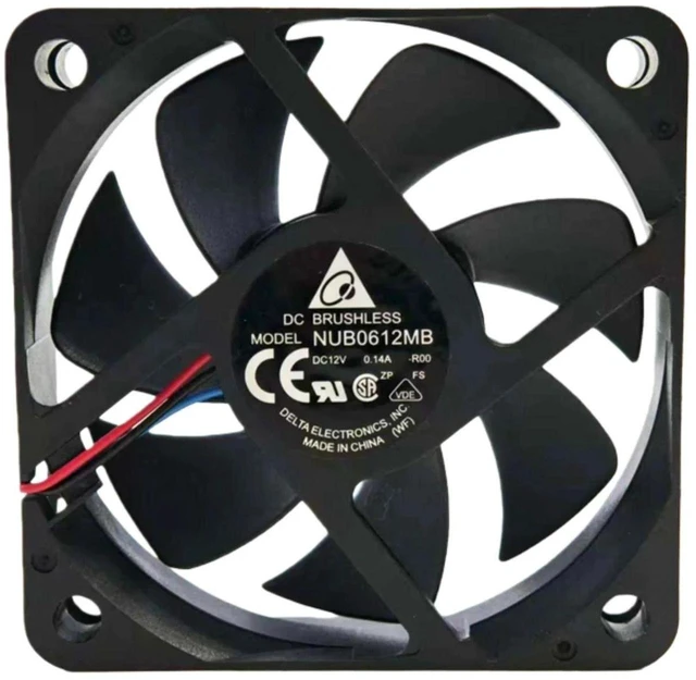 Main image of NUB0612MB Axial Cooling Fan 60×60×15mm 6015, DC12V 3600RPM 17.06CFM Ball Bearing Silent Mini Replacement Fan for Projector Heatsink Electronic Equipment Heat Dissipation