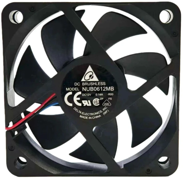 Alt view image 2 of 2 - NUB0612MB Axial Cooling Fan 60×60×15mm 6015, DC12V 3600RPM 17.06CFM Ball Bearing Silent Mini Replacement Fan for Projector Heatsink Electronic Equipment Heat Dissipation
