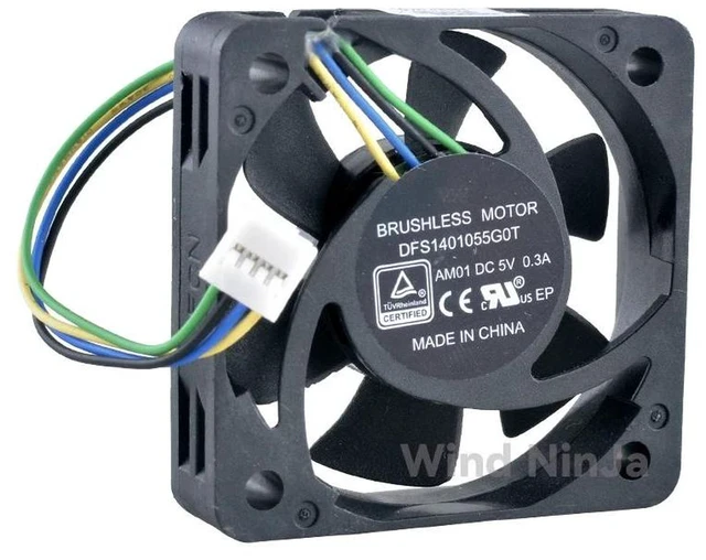 Alt view image 2 of 2 - DFS1401055G0T AM01 Mini Axial Cooling Fan, 40×40×10mm 40MM DC5V 0.30A 4-Pin PWM Replacement Fan for N5105 V3 Motherboard