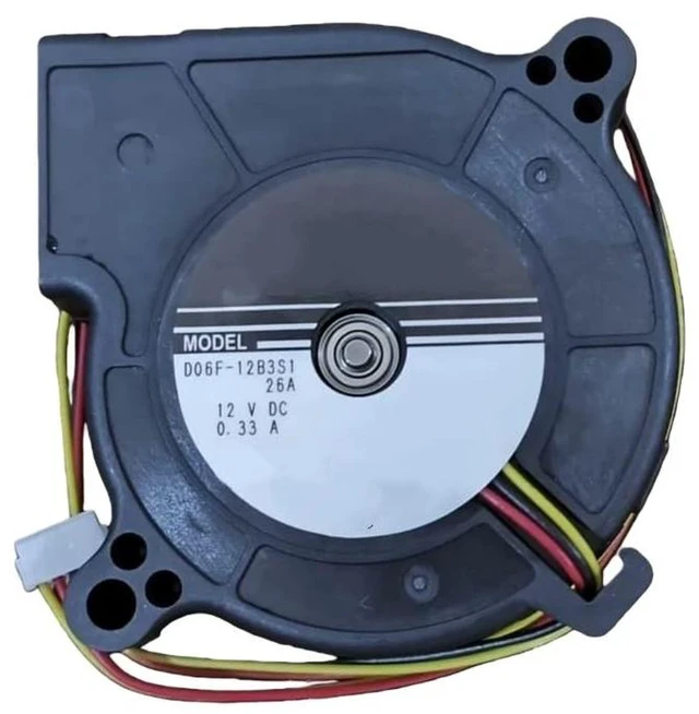 Alt view image 2 of 2 - D06F-12B3S1 6025 Turbo Blower Cooling Fan, 60×60×25mm 60MM DC12V 0.33A 3-Wire Mini Turbine Fan Replacement for Projector and Industrial Equipment Heat Dissipation