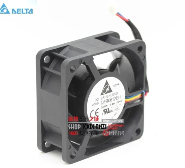 Alt view image 2 of 2 - QFR0612EH Axial Cooling Fan 60×60×25mm 6025 6CM, DC12V 0.30A 4-Pin PWM Replacement Fan for Server Inverter Industrial Equipment Heat Dissipation
