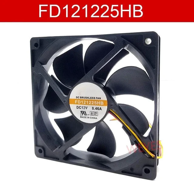 Alt view image 2 of 2 - FD121225HB Axial Cooling Fan 120×120×25mm 12025 12CM, DC12V 0.46A 3-Pin Tachometer Replacement Fan for Y.S.TECH, PC Case Server Inverter Industrial Heat Dissipation