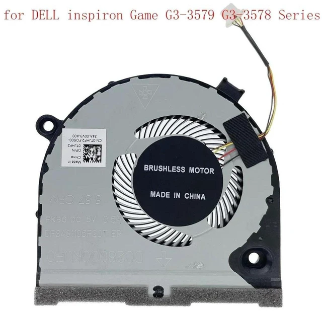Main image of Laptop CPU Cooling Fan Replacement Part 0TJHF2 DFS481105F20T FKB6, DC 5V 4-Pin Brushless Fan, Compatible with Dell G3-3579 G3-3578 Gaming Notebook, Internal CPU Cooler for Laptop Heat Dissipation Repa
