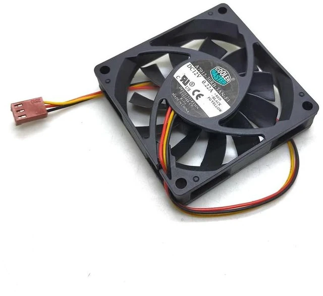 Alt view image 2 of 2 - 70x70x15mm DC Cooling Fan A7015-30RB-3AN-F1 DF0701512RFMN E255988-CF, DC12V 0.22A 3-Pin 3-Wire Axial Fan Replacement for Cooler Master CPU Cooler, 70mm PC Heat Dissipation Fan
