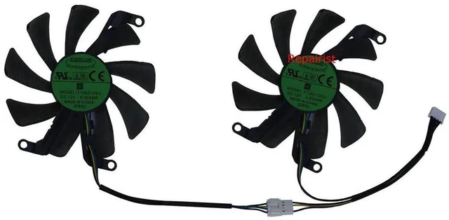 Main image of 2 Units/Set GPU Cooling Fan T129215SU, Replacement VGA Graphics Card Cooler for 51RISC RTX 3060 12GB Desktop Gaming Video Card, Dual Fan Kit for GPU Heat Dissipation, DC12V 4-Pin PWM Fan