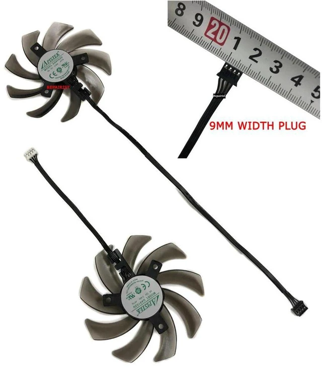 Main image of 2 Units/Set GA91S2U GPU Cooling Fan with 9mm Plug, Replacement VGA Graphics Card Cooler for Gainward GTX 1660 Ti SUPER Ghost OC & RTX 2060 Ghost Gaming Video Card, DC12V 4-Pin PWM Dual Fan Kit