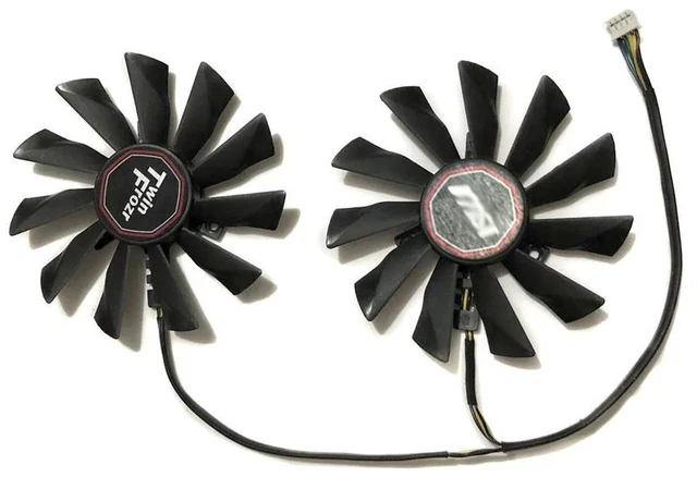Alt view image 2 of 2 - 2 Units/Set PLD10010S12HH GPU Cooling Fan, Replacement VGA Graphics Card Cooler for R9 290X, R9 280X, R9 270X, GTX 750, GTX 760, GTX 770, GTX 780 Twin Frozr IV Video Card, Dual Fan Kit DC12V 4-Pin PWM