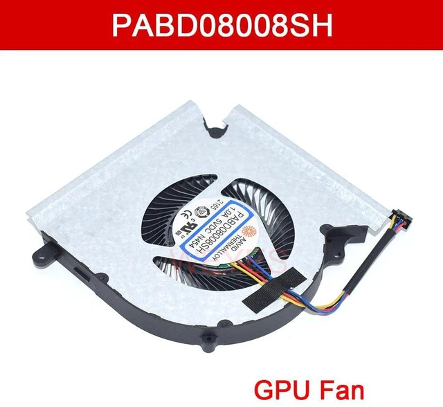 Main image of Laptop GPU Cooling Fan PABD08008SH N454, 4-Pin DC5V 1.0A Notebook Graphics Cooler Replacement for MSI GE66 GP66 GL66 MS-1541 MS-1542 Gaming Laptop, GPU Radiator Fan for Notebook Heatsink Assembly
