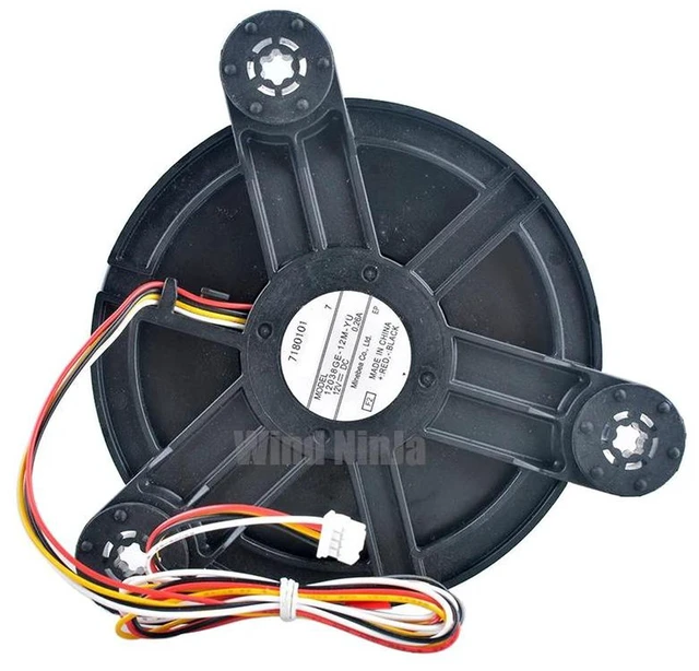Alt view image 2 of 2 - 12038GE-12M-YU Centrifugal Blower Fan, 120mm 12cm DC12V 0.26A 4-Wire Refrigerator Freezer Evaporator Cooling Fan, High Static Pressure Turbo Fan Replacement for Fridge Freezer Compartment Air Circulat