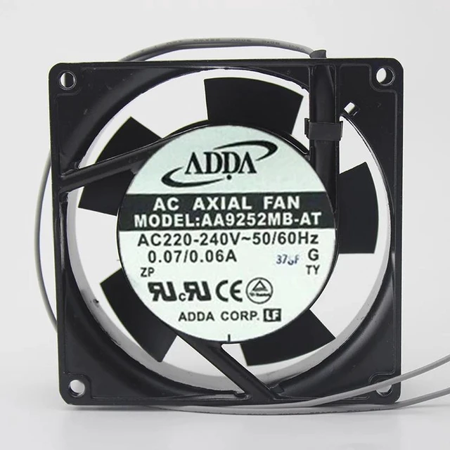 Alt view image 2 of 2 - AA9252MB-AT 9225 AC Axial Cooling Fan, 92x92x25MM 9CM AC220V, Rated Current 0.07A / 0.06A, Square Cabinet Chassis Fan, Replacement Ventilation Fan for Industrial Chassis, Power Supply & Electronic