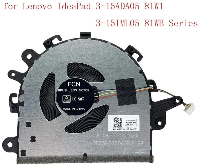Alt view image 2 of 2 - 5F10S13910 Laptop CPU Cooling Fan Replacement for 3-15ADA05 81W1, 3-15IML05 81WB Series Notebook, DC5V 4Pin PWM Internal Cooler Fan, Laptop Heat Dissipation Repair Spare Part