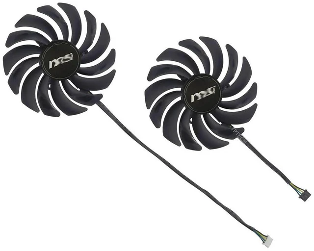 Alt view image 2 of 2 - 2Pcs/Set PLD10010S12HH GPU Cooling Fan, Replacement Graphics Card Cooler, Compatible with PLD10010B12HH for RTX 3060, 3060 Ti, 3070 VENTUS 2X OC Video Card, High Airflow Quiet VGA GPU Fan Replacement