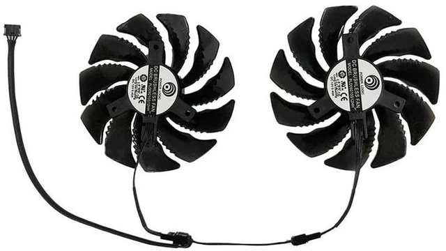 Main image of 2Pcs/Set PLD09210S12HH GPU Cooling Fan, Replacement VGA Graphics Card Cooler for RTX 2060 6GB, GTX 1660, GTX 1650 SUPER Video Card, High Airflow Quiet GPU Fan Replacement Parts