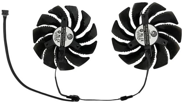 Alt view image 2 of 2 - 2Pcs/Set PLD09210S12HH GPU Cooling Fan, Replacement VGA Graphics Card Cooler for RTX 2060 6GB, GTX 1660, GTX 1650 SUPER Video Card, High Airflow Quiet GPU Fan Replacement Parts