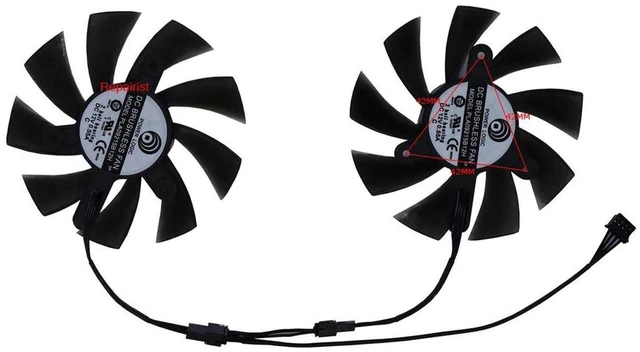 Main image of 2Pcs/Set PLA09215B12H GPU Cooling Fan, Replacement VGA Graphics Card Cooler for RTX 3060 12G, RTX 3070 8G, RX 580 8G Video Card, High Airflow Quiet GPU Cooler Replacement Parts