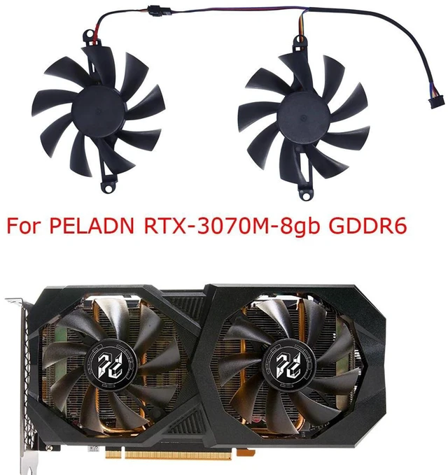 Alt view image 2 of 2 - 2Pcs/Set XY-D09015B GPU Cooling Fan, Replacement VGA Graphics Card Cooler for RTX 3070M 8GB GDDR6 Video Card, High Airflow Quiet GPU Cooler Replacement Parts