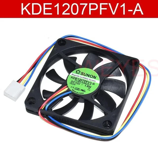 Alt view image 2 of 2 - 70x70x10mm Axial Flow Cooling Fan KDE1207PFV1-A, DC 12V 1.8W 4-Pin PWM Blower Cooler Replacement Fan for SUNON KDE1207PFV1-A, 7CM Thin Internal Electronic Equipment Cooling Fan