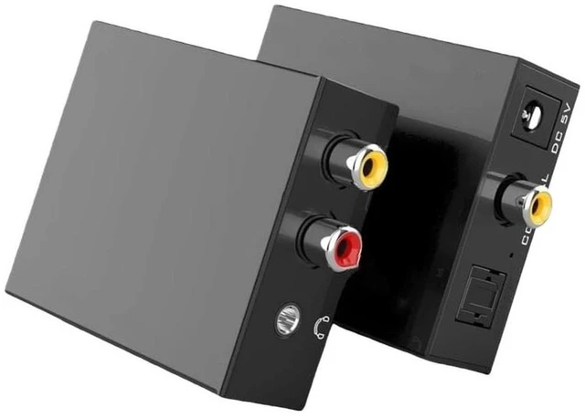 Alt view image 2 of 2 - Digital to Analog Audio Converter, Optical Fiber Coaxial S/PDIF to L/R RCA 3.5mm Audio Adapter, Toslink Optical to AV Stereo Converter, Digital Audio Decoder for TV Soundbar Speaker Game Console