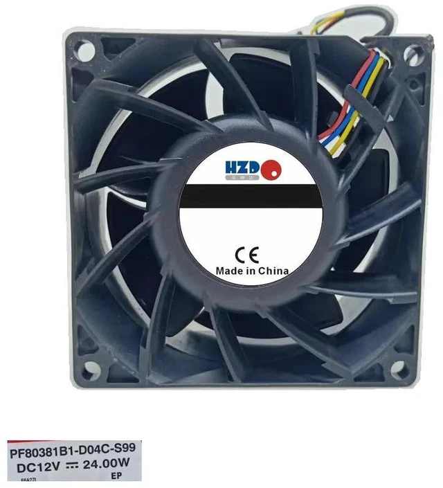 Alt view image 2 of 2 - VF60381B1-Q000-S99 Axial Cooling Fan, 60x60x38mm 6038 DC 12V Industrial Fan, High Airflow Static Pressure Cooler, Replacement Fan for Cabinet, Server, Power Supply Heat Dissipation
