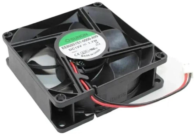 Main image of 80mm Silent Cooling Fan EE80251S1-0000-A99, 80x80x25mm 12V DC 1.7W Magnetic Levitation, 3200RPM 41CFM Replacement Axial Fan for Server, Power Supply, Industrial Cabinet Electronics
