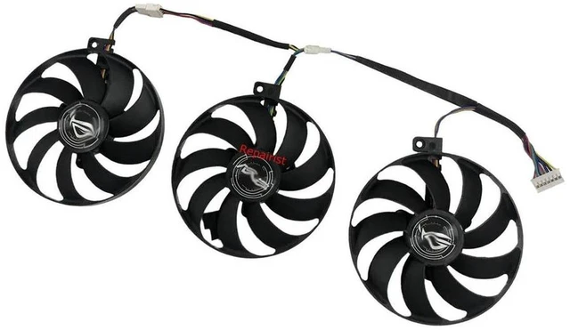Alt view image 2 of 2 - 3 Units/Set CF1010U12S 7-Pin Graphics Card Cooling Fan, Replacement GPU Fan for RTX 2080 Ti GAMING, RTX2080 Super 8G OC GAMING, GTX 1660Ti 6G OC Video Card Heat Dissipation