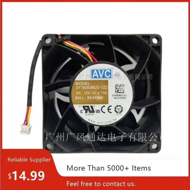 Main image of 80x80x38mm 8038 High Speed PWM Axial Cooling Fan DYTB0838B2G, DC12V 4.5A Dual Ball Bearing Replacement Fan for Server, Industrial Cabinet, High Power Equipment Heat Dissipation