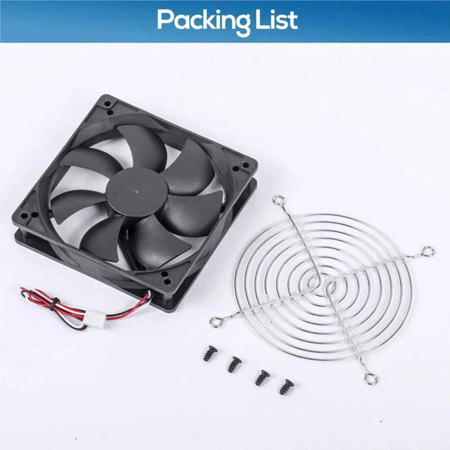Alt view image 2 of 2 - 120x25mm DC24V 3000RPM 108CFM Dual Ball Bearing Axial Cooling Fan, 120mm High Airflow Replacement Fan for Server Chassis, Welding Machine, Industrial Equipment Internal Heat Dissipation