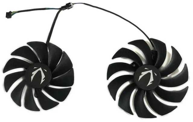 Main image of 2 Pack GPU Cooling Fans CF1010U12S CF9015H12S, Replacement VGA Cooler Fan Set for RTX 3070 Twin Edge OC White and RTX 3060Ti AMP White LHR, Graphics Card Heat Dissipation Repair Spare Parts