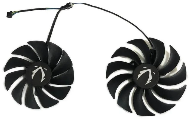Alt view image 2 of 2 - 2 Pack GPU Cooling Fans CF1010U12S CF9015H12S, Replacement VGA Cooler Fan Set for RTX 3070 Twin Edge OC White and RTX 3060Ti AMP White LHR, Graphics Card Heat Dissipation Repair Spare Parts