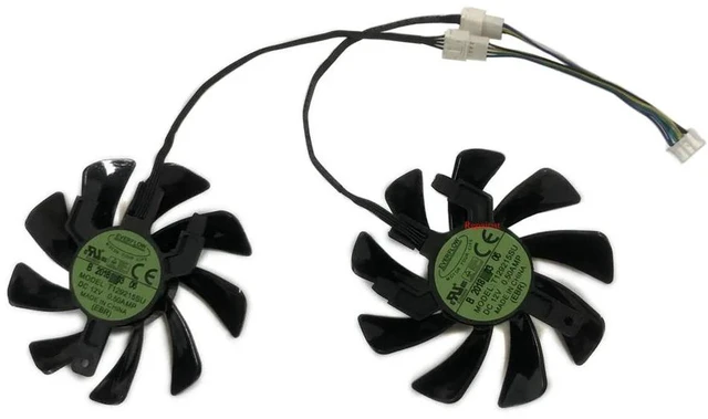 Alt view image 2 of 2 - 2 Pack Graphics Card Cooling Fans T129215SU, Replacement VGA Cooler Fan Compatible with FDC10H12D9-C for Sapphire RX 6600, RX 6600 XT, RX 6700 XT PULSE, Video Card Heat Dissipation Repair Spare Parts