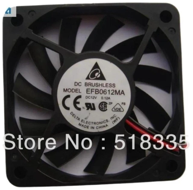 Main image of 60x60x10mm 6010 Axial Cooling Fan EFB0612MA, DC12V 0.12A 6CM 60MM Dual Ball Bearing Replacement Fan, Compact Slim Fan for Small Chassis, Power Supply, Embedded Equipment Internal Heat Dissipation