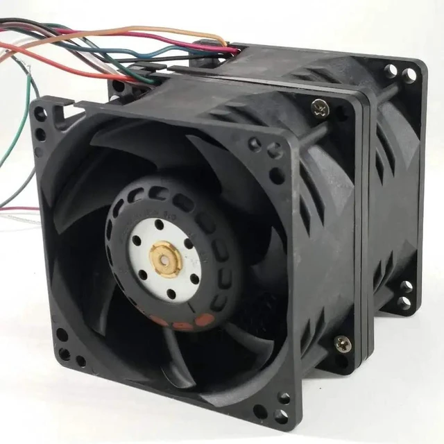 Alt view image 2 of 2 - 80x80x80mm 8080 Dual Motor High Speed Fan DFPH0880B8S, DC48V 3.96A 8CM Heavy-Duty Cooling Fan for Server Cabinets, Automotive Supercharger, Industrial High Heat Electronic Equipment Heat Dissipation