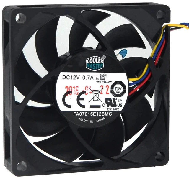Alt view image 2 of 2 - 70x15mm 7015 4-Wire PWM CPU Cooling Fan FA07015E12BMC, DC12V 0.70A 7CM Replacement Fan for Cooler Master CPU Cooler, Compact Heatsink Fan for Desktop Small Chassis Heat Dissipation Repair