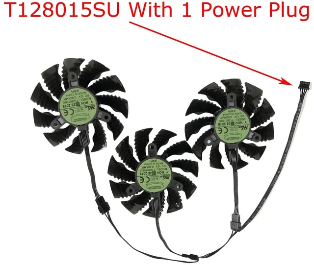 Alt view image 2 of 2 - 1 Set Type A GPU Cooling Fan T128015, 82mm VGA Cooler PLA09215S12H for GV-N3070OC RTX3070 RTX3070 OC Rev.2.0, Desktop Graphics Card Heat Dissipation Repair