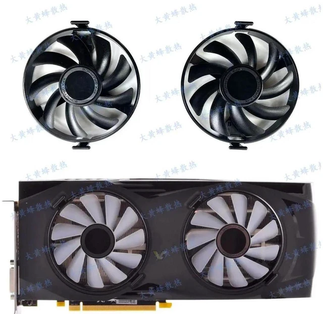 Main image of 2-Pack GPU Cooling Fan Set, Replacement VGA Fans for RX580, RX570, RX480, RX470 Desktop Graphics Cards, GPU Heat Dissipation Repair Spare Part