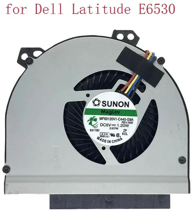 Alt view image 2 of 2 - Laptop CPU Cooling Fan Replacement for Dell Latitude E6530, Part Number MF60120V1-C440-G9A DP/N 02MK5J, 4-Pin Connector Notebook CPU Cooler Repair Spare Part