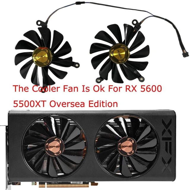 Main image of 2-Pack GPU Cooling Fan Set CF1010U12S 95mm, Replacement VGA Cooler Fans for XFX RX5600XT 6GB, RX5500XT 8G & 4GB Desktop Graphics Cards Heat Dissipation Repair Spare Part